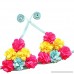 Lisianthus Little Girls' Swimwear Bikini 3-Piece Flowers Ruffled Swimsuit Sky Blue B01E37I4JY